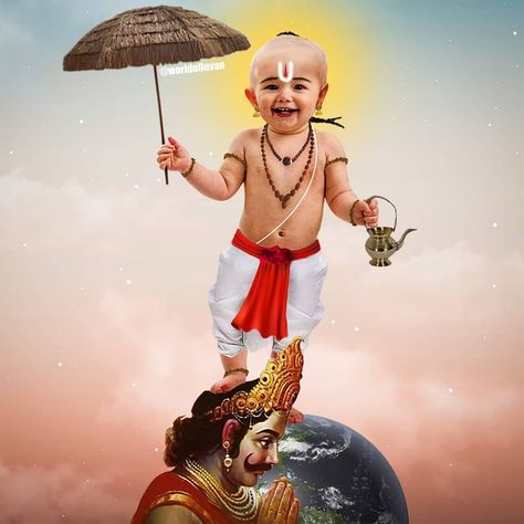 Lord Vamana, Vamana Avatar, Vishnu Avataras, Hindu Mandir, Baby Collage, Iskcon Krishna, Murugan Wallpapers, He Is The One, Hanuman Wallpapers