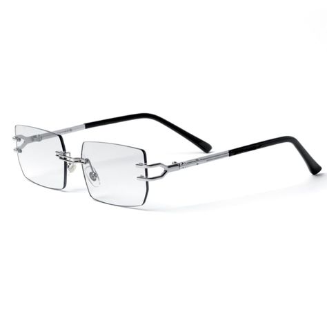 PRICES MAY VARY. Rhodium silver plating: these silver frame clear rectangle vintage trendy 90s' or 2000s glasses for women men frameless square rimless fashion unisex y2k ombre uv400 classic shades stylish eyewear pvp rhodium plating Clear lens fashion for mens everyday wear. Clear tint eyeglasses for men are perfect choice for vacation and activities, such as driving, shopping, traveling, taking photos, and being suitable high fashion accessory and daily wear all year round. MODERN RETRO RIMLES