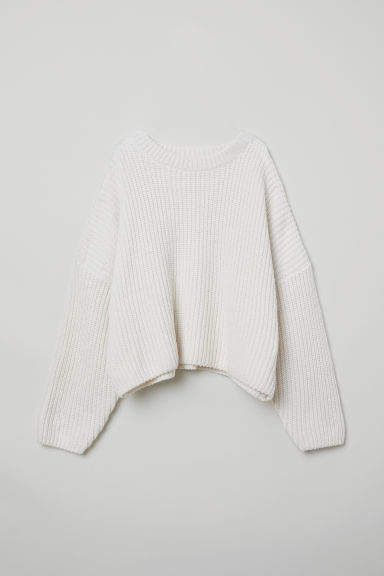 Hm Outfits, Adrette Outfits, H M Outfits, Pullovers Outfit, Casual Skirt Outfits, White Knit Sweater, Pullover Outfit, Simple Trendy Outfits, Ribbed Knit Sweater