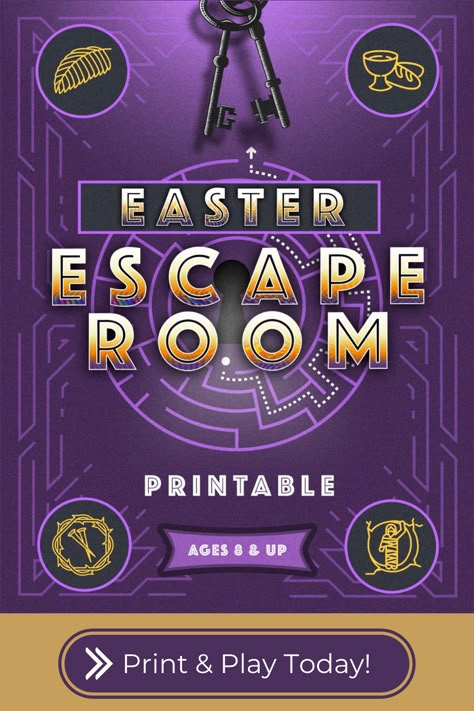 Printable Easter Escape Room for Ages 8 and Up Teen Easter Activities, Easter Escape Room For Teens, Easter Escape Room For Kids Free, Easter Escape Room For Kids, Easter Escape Room Ideas, Easter Escape Room Free, Christian Easter Activities For Kids, Preschool Easter Activities, Easter Escape Room