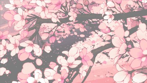 Pixel Gif, Gif Background, Sakura Tree, Flowers Gif, Anime Gifs, Plant Wallpaper, Blossom Trees, Aesthetic Gif, 판타지 아트