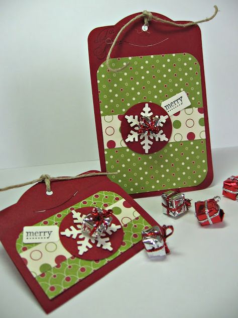 stamping up north: Stamping Up two tags die...Christmas tags Homemade Tags, Xmas Tags, Tiny Tags, Book Page Crafts, Frantic Stamper, Cherry Cobbler, Christmas Paper Crafts, Taylored Expressions, Handmade Tags