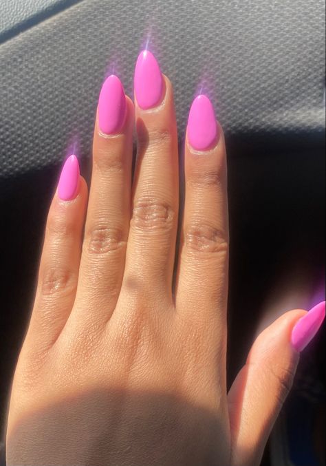 Bumble Gum Pink Nails, Bubble Gum Pink Almond Nails, Pink Almond Acrylic, Pink Almond Acrylic Nails, Bubble Gum Pink Nails, Summa Nails, Bubblegum Pink Nails, Opi Gel Nails, Almond Acrylic