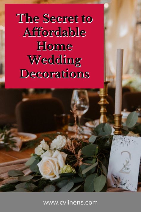 At-home weddings are charming, personal, beautiful…and a lot of work! That being said, one of the most important things to check off your list will be the home wedding decorations. Many people fancy the idea of an at-home wedding but get overwhelmed at the thought of having to decorate their whole house inside and out. Don’t let that discourage you from having the perfect backyard wedding of your dreams! We’ll show you the secret on how to decorate a house for a wedding reception on a budget! Wedding Party At Home Decor, Wedding Day House Decorations, How To Decorate House For Wedding, Indoor Home Wedding, Diy Home Wedding Decorations, At Home Wedding Decor, Weddings At Home, House Wedding Decorations, House Wedding Ideas Small Indoor