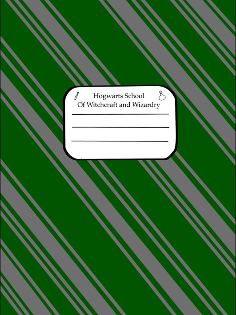 Slytherin Notebook, Harry Potter Bday, Samsung Notes, Stationary Craft, Harry Potter Food, Binder Cover, Slytherin House, Harry Potter Houses, Hogwarts School