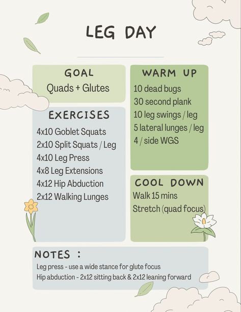 Leg Day Workout List, Gym Warm Up Routine, Leg Day Glute Focus, Leg Day Quad Focus, Exercise Warm Up, Leg Day Beginner Gym, Warm Up Before Weight Lifting, First Day At The Gym Workout, Let Day Workout Gym