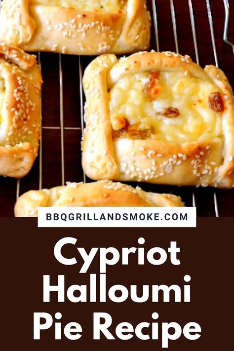 Cypriot Halloumi Pie Recipe Halloumi Pie, Egg Wash, Savory Recipes, Pie Recipe, Bbq Grill, Pie Recipes, Savoury Food, Small Bowls, Dough