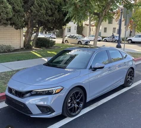 Honda Accord Blue, 2024 Honda Civic Sport, Blue Honda Accord, Grey Honda Civic, Blue Honda Civic, Honda Civic Sport, Civic Car, Honda Accord Sport, New Luxury Cars