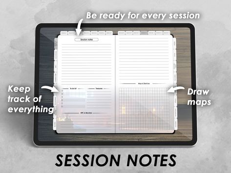 Dnd Session Notes, Dnd Notes, Dnd Notebook, Dnd Journal, Character Journal, Dragons 5e, Digital Character, Dungeons And Dragons 5e, Dungeons And Dragons Characters