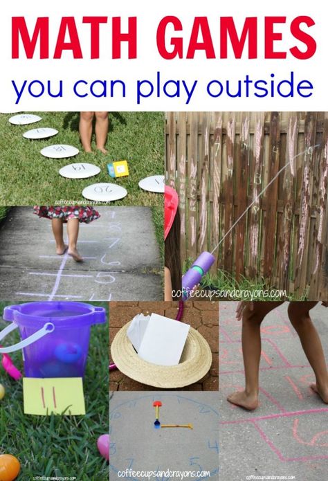 Outdoor Math Games, Outdoor Maths, Math Camp, Activities Outdoor, Games Outdoor, Kids Backyard, Kindergarten Math Games, Games For, Fun List