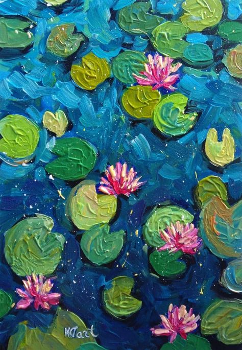 #art #drawing #design #tasarım #sanat Lily Garden, Turquoise Art, Art Palette, Watercolor Flower Art, Watercolor Flower, Water Lily, Art Studies, Palette Knife, Lily Pads