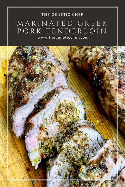 Pork Top Loin Recipes, Pork Tenderloin Marinade Oven, Greek Tenderloin, Mediterranean Diet Pork Recipes, Mediterranean Diet Recipes Dinners Pork, Pork Mediterranean Recipes, Mediterranean Pork Loin, Pork Loin Grill Recipes, Mediterranean Pork Recipes