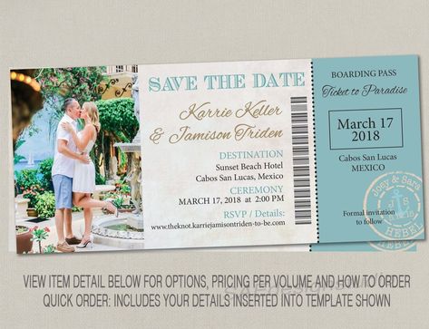 Aqua Blue Wedding, Elopement Reception, Passport Wedding Invitations, Cruise Wedding, Reception Party, Destination Wedding Invitations, Wedding Save The Date, Save The Dates, Wedding Invitation Paper