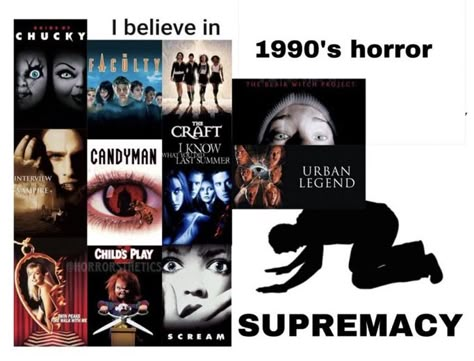 90s Horror Movies, Romcom Movies, Disaster Movie, Scary Films, Blair Witch Project, Girly Movies, Halloween Horror Movies, Horror Video Games, Horror Movie Icons