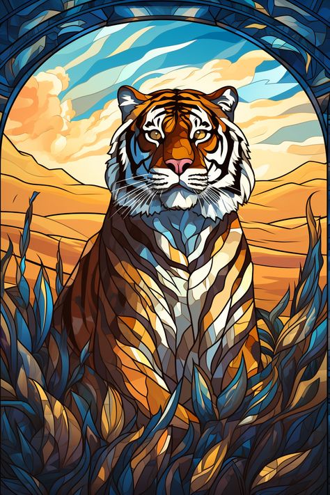 Awesome inspiring artwork guided by ThetaCursed, License: CC BY-NC 4.0 Tiger Painting Abstract, Dope Wallpaper Iphone, Stain Glass Window Art, Inspiring Artwork, Tiger Painting, Glass Window Art, Crystal Suncatchers, A Tiger, Window Art