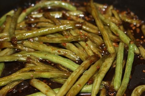 Mongolian Green Beans, Mongolian Side Dishes, Pei Wei Mongolian Green Beans, Mongolian Vegetables, Mongolian Food, Mongolian Recipes, Szechuan Green Beans, Vegetarian Quotes, Baked Green Beans