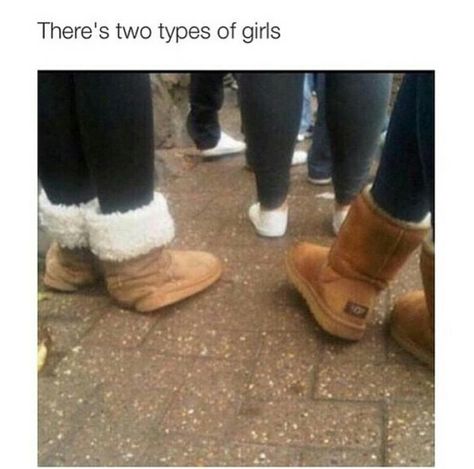 . Two Types Of Girls, Fake Uggs, Girl Uggs, Ugg Boots Outfit, Kids Ugg Boots, Ugg Boots Men, Ugg Winter Boots, Girls 21st, Diy Clothes Life Hacks