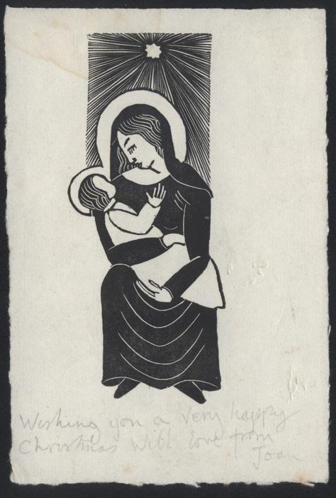 Eric Gill, Wooden Engraving, Madonna and Child Wooden Engraving, Eric Gill, Westminster Cathedral, Nativity Painting, Writing Icon, Virgin Mary Art, Religious Illustration, Spirited Art, Madonna And Child