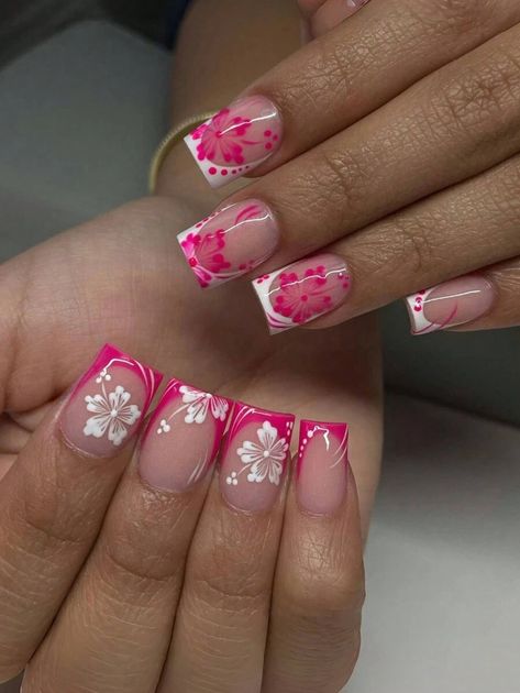 24pcs/Set Short Glossy European And American Pink Leopard Print Clashing Bow Fake Nail Patch Suitable For Students, Office Ladies, Party, And Daily Wear Full Coverage Fake Nails Art Patches Press On Nail Supplies + 1pc Jelly Gel + 1pc Nail File Decorate Your Nails Enhance Your Fashion Style | SHEIN USA Hawaii Nails Pink, Short Acrylic Nails Initial, Holiday Nail Inspo Summer Short, Short Holiday Nails Summer, Holiday Nails Summer Acrylic 2024, Short Hawaii Nails, Holiday Nail Ideas Summer, Nails For Spain, Summer Christmas Nails