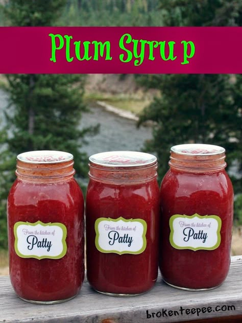 Canning Plum Syrup - a Delicious Recipe for Waffles, Pancakes and More Canning Plums, Plum Syrup, Summer Canning, Chimichurri Chicken, Crispy Oven Fried Chicken, Bacon Grilled Cheese, Plum Recipes, Chimichurri Recipe, Pan Seared Salmon