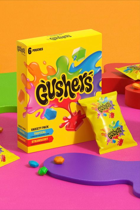 Fruit By The Foot, Gushers, and Fruit Roll-Ups Get a Modernized Look Courtesy of Pearlfisher Fruit Gushers, Fruit By The Foot, Subscription Box Design, Bespoke Boxes, Packaging Design Trends, Fruit Roll, Modern Packaging, Fruit Roll Ups, Branding Tools