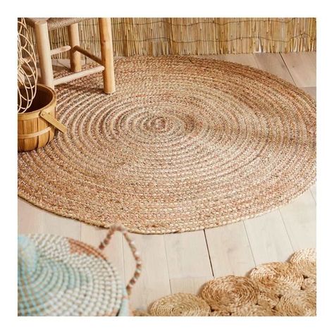 Rattan Carpet, Carpet Ideas, Island Decor, Makeup Studio, Botanical Beauty, Rattan Furniture, Round Rug, Cozy Room, Round Rugs