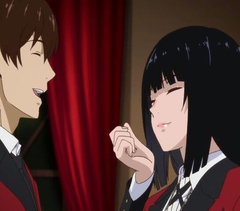 Anime: Kakegurui Yumeko And Suzuki, Yumeko X Ryota, Ryota Suzui, Anime Kakegurui, Jabami Yumeko, Gambling School, Frog Meme, Yumeko Jabami, Dark Art Drawings