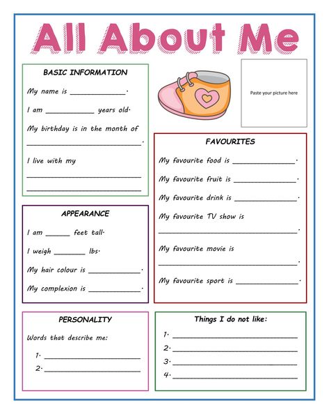 Free All About Me Printable High School, All About Me Template High School, All About Me High School, All About Me Template Aesthetic, All About Me Aesthetic, Slam Book Questions, Introduce Yourself Template, All About Me Template, Printable All About Me