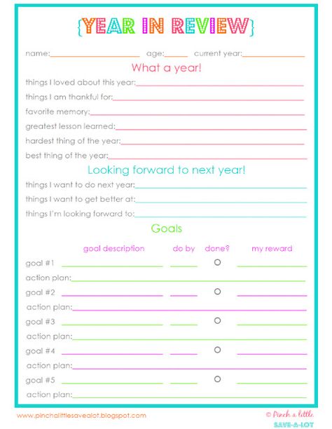 year in review printable - good for any year just fill in the blank space with the year. Year In Review Printable, Year In Review Template, Goal Printable, Yearly Review, Review Template, New Years Activities, Family Book, New Year Goals, Year In Review