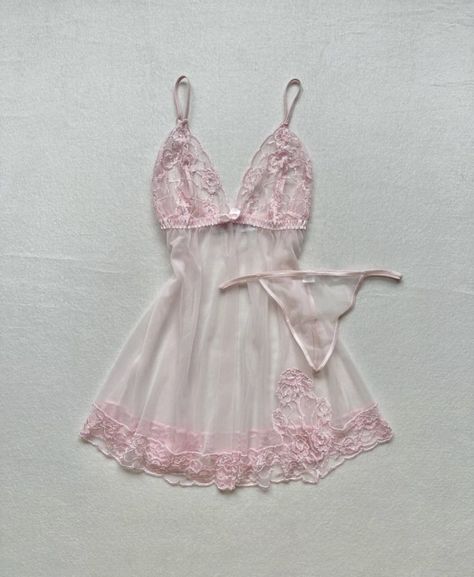 Lingerie Outfit Night, Cute Sleepwear, Cute Pajama Sets, Pink Sheer, Seductive Clothes, Cute Lingerie, Lingerie Outfits, Lace Babydoll, Pretty Lingerie