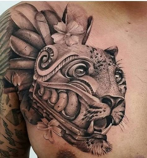 Shen Long Tattoo, Aztec Warrior Tattoo, Aztec Drawing, Jaguar Tattoo, Tattoo Style Art, Mayan Tattoos, Aztec Tattoos, Mexican Tattoo, Mexican Art Tattoos