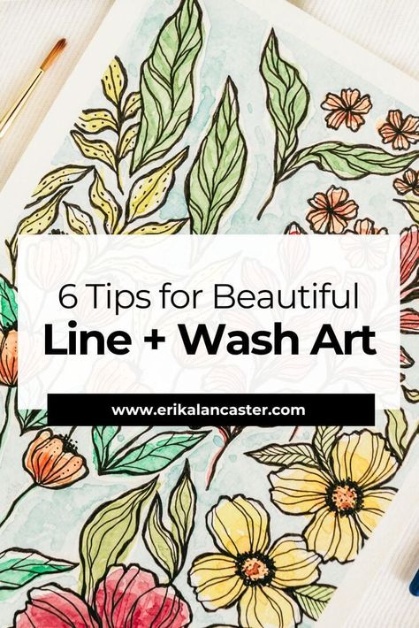 In this blog post, I share my best tips for stunning line and wash art. These tips will help you make faster progress and arrive at beautiful results consistently. Step by step tutorial is included. Line And Wash Watercolor, Ink Tutorial, Micron Pen Art, Line And Wash, Ink And Wash, Pen And Wash, Watercolor Tutorials, Watercolor Painting Techniques, Watercolor Wash