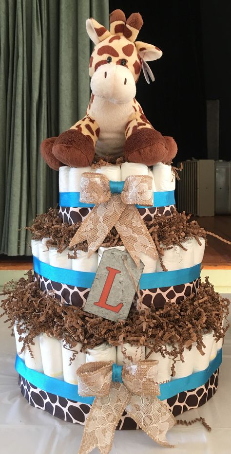 Gender Reveal Giraffe Theme, Giraffe Gender Reveal Ideas, Giraffe Theme Baby Shower Ideas, Giraffe Baby Shower Theme Boy, Giraffe Baby Shower Ideas, Giraffe Diaper Cake, Giraffe Baby Shower Cake, Giraffe Baby Shower Theme, Safari Diaper Cake