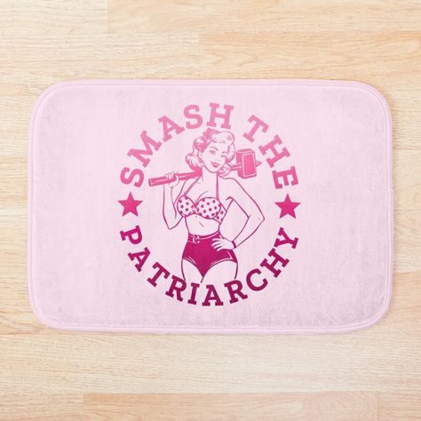 Get my art printed on awesome products. Support me at Redbubble #RBandME: https://www.redbubble.com/i/bath-mat/Smash-the-Patriarchy-Retro-Pin-Up-Feminist-Art-by-Unitepeople/162894634.EVFTZ?asc=u The Patriarchy, Smash The Patriarchy, Retro Pin Up, Feminist Art, Womens Rights, Strong Women, Vintage Art, Bath Mat, Pin Up