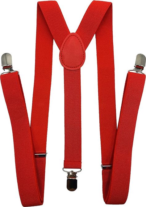 Coster Suspender Adjustable and Elastic Pant Braces for Men and Women (Red) at Amazon Men’s Clothing store Red Suspenders, Suspender Clips, Red Costume, Suspenders For Women, Dressup Party, Casual Date, Mint Blue, Color Help, Body Size