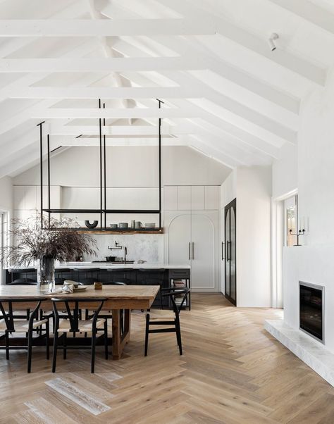 Palm Beach House, Pitched Ceiling, Bold Kitchen, Building Photography, Herringbone Floor, Co Design, Modern Farmhouse Style, The Palm, Guest Bedroom