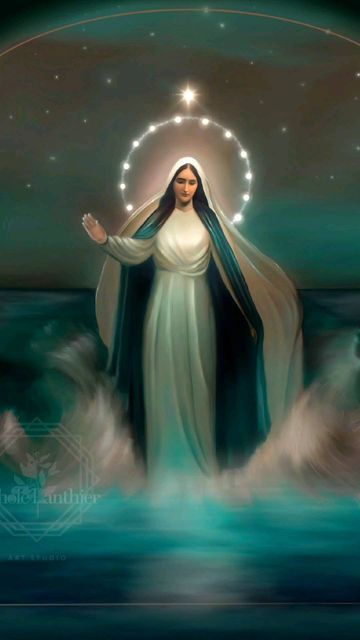 Star Of The Sea, Mary Art, Sea Artwork, Virgin Mary Art, Mother Mary Images, Stella Maris, Images Of Mary, Mama Mary, Jesus And Mary Pictures