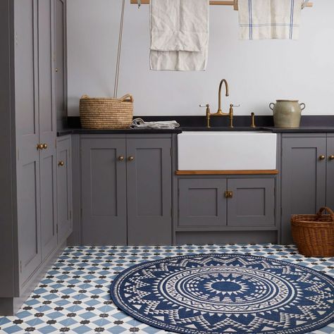 Utility room flooring ideas – for vinyl, water-resistant laminate and more Laundry Room Tile Ideas, Benchmarx Kitchen, Utility Room Ideas, Utility Room Storage, Small Utility Room, Herringbone Kitchen, Laundry Room Tile, Sheet Vinyl Flooring, Basement Laundry Room