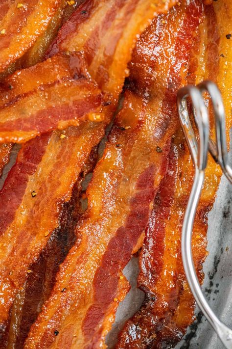 Keto Candied Bacon, Carmelized Bacon, Keto Sweetener, Candied Bacon Recipe, Peace Love And Low Carb, Low Carb Candy, Keto Bacon, Keto Granola, Baked Desserts