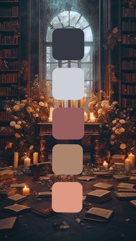 Lovely Libraries and Color, what more do we need? Artsy Academia Aesthetic, Pink Dark Academia, Dark Academia Rooms, Dark Academia Office, Goth Office, Academia Room, Pink Academia, Cozy Office, Apartment Aesthetic