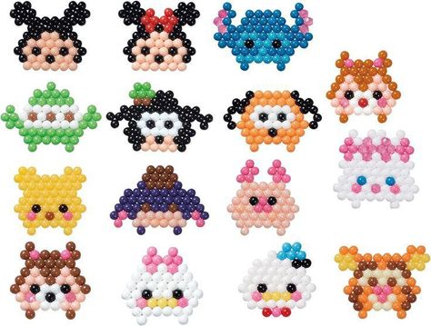 Disney Aquabeads, Aqua Beads Patterns Easy, Miyuki Beads Pattern, Pearl Beads Pattern, E Craft, Aqua Beads, Disney Tsum Tsum, Water Beads, Beaded Crafts