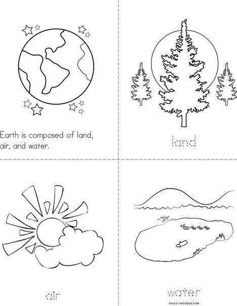 Land, Air, and Water Mini Book from TwistyNoodle.com Landforms Worksheet, Science Experience, Montessori Geography, Study Hall, Place Value Worksheets, Preschool Centers, English Room, Free Kindergarten Worksheets, Kindergarten Worksheets Printable