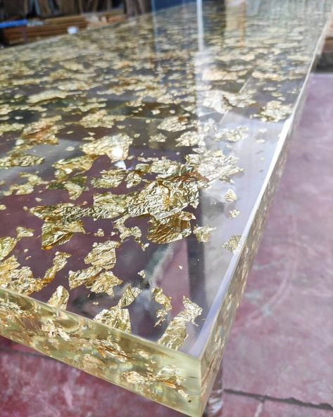 Gold Epoxy Table, Gold Countertop, Gold Epoxy Countertop, Glitter Epoxy Countertop, Unique Countertops, Color Epoxy, Resin Table Top, Unique Dining Tables, Dining Table Gold