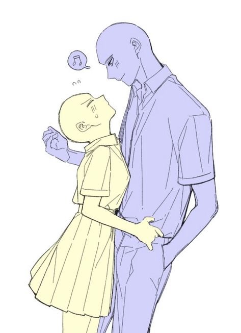 Couple Poses Drawing, イラスト 構図 フリー, Ship Dynamics, Height Difference, Art Bases, Drawing Help, Drawing Bases, Couple Pose, 캐릭터 드로잉