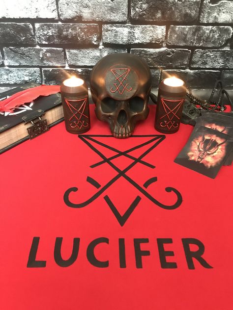 Lucifer tablecloth Witch home decor Altar tool Witchcraft supplies Sorcery от EsotericUA на Etsy Satanic Bible, Lucifer Devil, Lucifer Sigil, Lilith Sigil, Witch Home, Witch Home Decor, Witchcraft Supplies, Handmade Paint, Altar Cloth