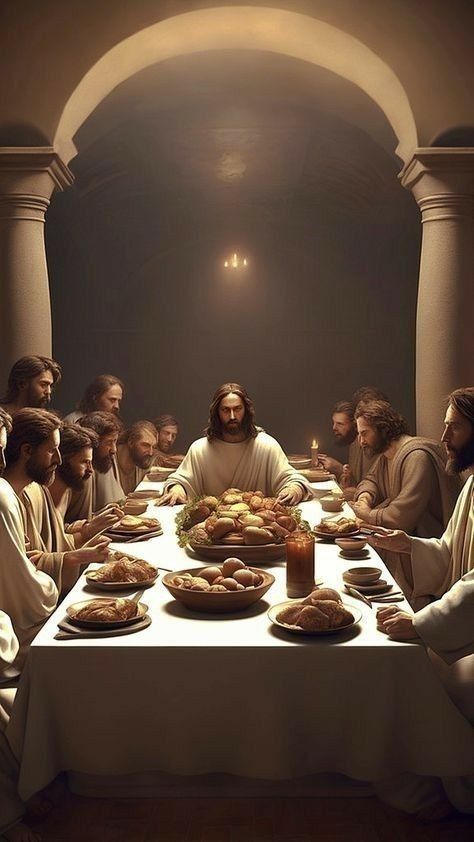 The Last Supper Wallpaper, Jesus Last Supper, Our Father Who Art In Heaven, Jesus Christ Painting, Christ Artwork, Jesus Artwork, Jesus Christ Artwork, Pictures Of Jesus, Bible Images