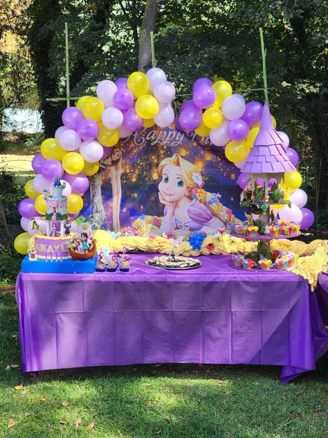 Rapunzel 2nd Birthday, Rapunzel Birthday Decorations, Tangled Birthday Party Decorations, Rapunzel Decorations, Rapunzel Birthday Party Decorations, Rapunzel Theme, Rapunzel Birthday Cake, Rapunzel Cake, Tangled Birthday Party