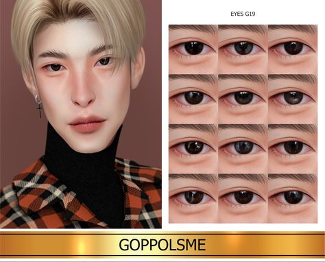 Sims4 Cc Asian Eyes, Goppolsme Eyes, Sims 4 Asian Eyes, Sims 4 Cc Male Makeup, Sims 4 Cc Asian Eyes, Sims Avatar, Ts4 Eyes, Sims Makeup, Sims 4 Couple Poses