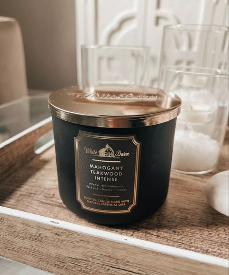 Mahogany Teakwood Candle, Mahogany Teakwood, White Barn Candle, Warm Fragrance, Candle Company, Bath Candles, Natural Candles, 3 Wick Candles, Woody Fragrance