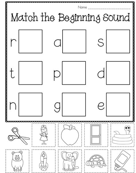 Letter Sound Recognition, Beginning Sounds Worksheets, Kindergarten Phonics Worksheets, Kindergarten Ela, Free Kindergarten Worksheets, Kindergarten Fun, Phonics Kindergarten, Beginning Sounds, School Worksheets